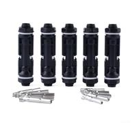Vasiumic 5 pares de conectores solares estilo IP67 protegidos para cable de alimentación solar de 2,5 mm² a 10 mm², 30 A, 1000 V CC, instalación de techo de jardín, color negro