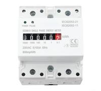 Vasiumic Contador de 100a Kwh con salida de pulso carril DIN monofásico Medidor de energía electrónica CA 220v Hogar y luz Operación comercial Blanco