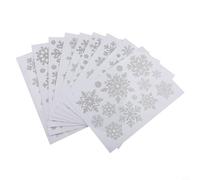 Vasiumic Copo de nieve de Navidad para ventana, calcomanías estáticas doradas y plateadas, paquete de 9 calcomanías reutilizables de PVC para fiestas, hogar, puerta de vidrio, decoración de pared, 7.6