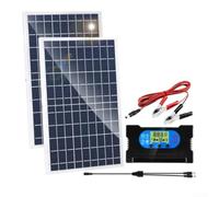 Vasiumic Kit de panel solar monocristalino de 10 W con controlador de doble chip 12 V/24 V, sistemas de carga móvil Ev para acampar y viajes al aire libre (D-20A)
