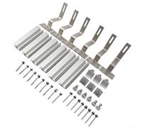 Vasiumic Kit de rieles de montaje de panel solar 6005 con sistema de estantería de aleación de aluminio con abrazaderas y ganchos compatibles con módulos fotovoltaicos de 30 mm y 35 mm (juego de 4