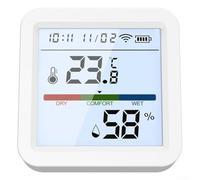 Vasiumic Sensor inteligente de humedad de temperatura, termómetro higrómetro WiFi con pantalla retroiluminada, compatible con Tuya para Smart Life para Alexa para monitor de habitación de oficina en