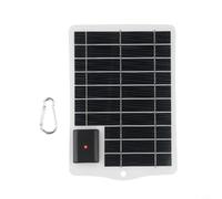 Vasiumic Viaje 5w Usb Solar Compacto Panel de vidrio de alta resistencia Camping Eficiencia Polisilicio Clima al aire libre Teléfono Compacto (blanco)