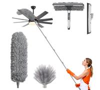 Vasmeiy Plumero Telescópico Extensible, Microfibra Lavable | con Plumero Largo Extensible de 1,5 a 4,9 m, Duster para Limpieza Techo, Telarañas, Ventiladores de Techo Alto