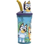Vaso con figura 3D y pajita Bluey 360 ml