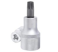 Vaso con punta TORX INVIOLABLE/TORX SEGURIDAD de 1/4" acero CRV, medidas a elegir de T8 a T30 | Puntas individuales para llave con cuadrado 1/4" taller, bricolaje (T8H)
