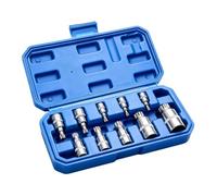 Vaso de 12 Puntas 10 Piezas M4-18 6,35/9,53/12,7 mm Herramientas | Juego Vasos Puntas Estriadas Cuadradas Para Chasis Maquinaria Mantenimiento Montaje Muebles Reparación