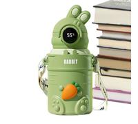 Vaso de agua con pajita,Botellas de agua con pajita Portátil, | Botella de agua de paja aislada, vaso de viaje, acero inoxidable 18/8, sin BPA, doble pared