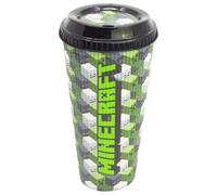 Stor Vaso de Cafe para Llevar Minecraft 790ml - Vaso Reutilizable con Tapa Hermetica, Polipropileno sin BPA, Ideal para Bebidas Calientes y Frias