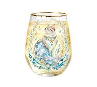 Vaso de con diseño de animales, 400 ml, con borde dorado, sin tallo