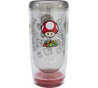 Vaso de plástico de doble pared antivuelco de 625 ml de super mario