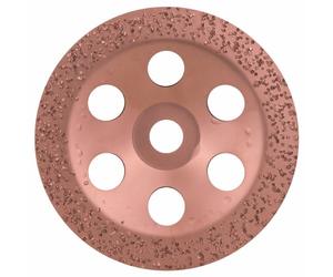 Vaso de rectificado de carburo Bosch de 180 × 22,23 mm, grueso, plano, 1 unidad