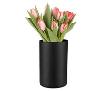 Vaso de vidrio cilíndrico, color mate, 21,5 cm, ideal para la decoración del hogar