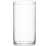 Vaso de vidrio cilíndrico de 30 cm, transparente, para flores y decoración
