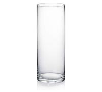 Vaso de vidrio cilíndrico, transparente, de 8 cm de diámetro y 20 cm de altura, ideal para arreglos florales