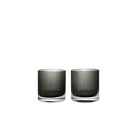 Vaso de vidrio ondulado de 25 cl, juego de 2, Gris ahumado