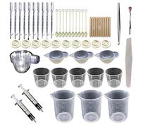 Vaso Dosificador de Silicona para Moldes Kit de resina epoxi 66 piezas | Herramientas for hacer joyas artesanales DIY con taza medidora de silicona, tazas mezcladoras, pinzas