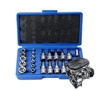 Vaso Hexagonal Kit Herramientas Cabeza Hexagonal Métrica Mantenimiento | Juego Vasos Accionamiento para Reparar Coches para Hogar Industria Taller Garaje Carretera Técnicos de Automoción