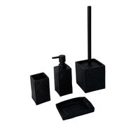 Vaso Jabonera Dispensador de Jabon y Escobillero Efecto Piedra Para Baño Aseo WC Tendance