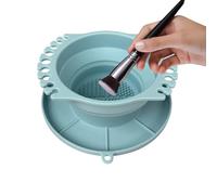 Vaso limpiador de pinceles de pintura, taza plegable de silicona antiderrames, arandela de pinceles de pintura, accesorio de viaje para estudio en casa, soporte para escobas de pintura fácil de