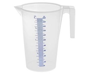 Vaso medidor de 2 litros, alta resistencia, con tapa, ligero y duradero