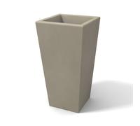 Vaso moderno in resina rettangolare H 65 tortora modello Egizio