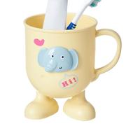 Vaso para cepillarse los dientes, elefante portavasos, organizador de baño para cepillos de dientes, taza decorativa reutilizable con organizador de almacenamiento para agua, café y