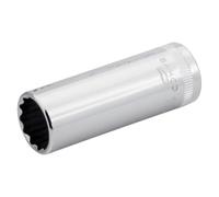 Vaso serie larga con cuadradillo de 1/4" y perfil bi-hexagonal de 8 mm
