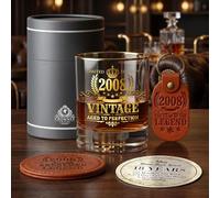 Vaso Whisky 2008 Regalo Hombre 18 Años Cumpleaños Ideas Regalos Originales para Hijo Nieto Copa Vintage Degustación Ron y Gin Decoración Fiesta 18 Aniversario Navidad