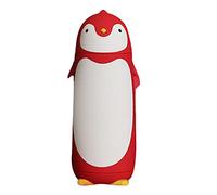 Vasos con Aislamiento Al Vacío de Pingüino de Acero Inoxidable Taza de Viaje Botella de Agua de té Frasco de café para la Escuela de la Oficina en el Hogar (Rojo)