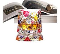 Vasos de whisky - Taza de con base pesada | 9,6 × 10,5 cm | Vasos de whisky pintados con rotación de 360 grados para mujeres, parejas, colección de fútbol y fútbol