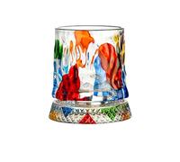 Vasos de whisky - Taza de con base pesada | 9,6 × 10,5 cm | Vasos de whisky pintados con rotación de 360 grados para mujeres, parejas, colección de fútbol y fútbol
