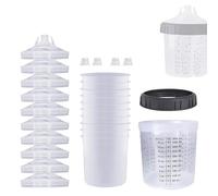 Vasos mezcladores - 10 recipientes de medición de color, vasos de pintura con escala | Juego de vasos de pintura en aerosol para pintar, recubrir, reparación de coches, tiendas, garajes, talleres