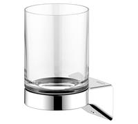 Vasos para cepillos de dientes de cristal, con acabado cromado, que incluyen un kit de adhesivos y tornillos