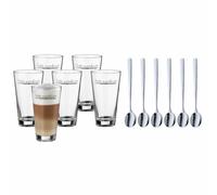 Vasos para latte macchiato CLEVER y MORE, juego de 6 piezas, con cucharas, WMF