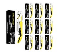 VaVaVia Abridor de Botellas con Cuchillo de Camarero, Amarillo, 10PCS. | Abridor de Botellas de Vino Tinto, Profesional de Acero Inoxidable, 3 en 1 Corte de Papel de Cerveza