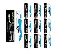 VaVaVia Abridor de Botellas con Cuchillo de Camarero, Azul, 10PCS | Abridor de Botellas de Vino Tinto, Profesional de Acero Inoxidable, 3 en 1 Corte de Papel de Cerveza