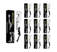 VaVaVia Abridor de Botellas con Cuchillo de Camarero, Blanco, 5PCS | Abridor de Botellas de Vino Tinto, Profesional de Acero Inoxidable, 3 en 1 Corte de Papel de Cerveza
