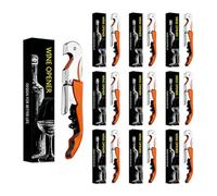 VaVaVia Abridor de Botellas con Cuchillo de Camarero, Naranja, 10PCS. | Abridor de Botellas de Vino Tinto, Profesional de Acero Inoxidable, 3 en 1 Corte de Papel de Cerveza