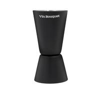 VB VIN BOUQUET FIK 1468 Medidor de cócteles Negro 50/25 ml, Jigger de Acero Inoxidable, Doble Medida para coctelería Profesional y casera