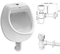 VBChome, conjunto para inodoro de pared, entrada superior, blanco, diseño moderno, alta calidad, cerámica, urinario vertical, mini pissoir, sifón, sifón tipo botella, modelo A50132