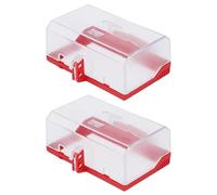 VBESTLIFE Bloqueo Transparente de la Cubierta del Botón de Parada de Emergencia, Protector de Botón de Resina de PC con Orificio de Bloqueo para Maquinaria Industrial