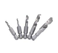 VBESTLIFE Juego de Brocas, 5 Piezas Brocas de Vástago Hexagonal Corto con Acero de Alta Velocidad, de Hining para Metal Plástico Madera, Corte Resistente Al Desgaste, Kit de Varios Tamaños para