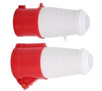 VBESTLIFE Juego de Conectores Industriales, Trifásico 4 Pines 3P+E 380 415V 32A IP44 Enchufe Resistente para Ferrocarril Metalúrgico de Aeropuerto, Latón Niquelado PA66