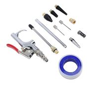VBESTLIFE Kit de Pistola de Soplado con Boquilla de Aire, Pistola de Soplado de Aire de 2 Vías con Ajuste Rápido Estándar de 1/4 de Pulgada y 8 Boquillas para Tareas de Inflado y Limpieza