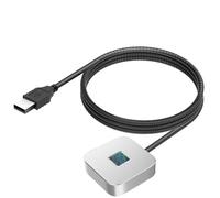 VBESTLIFE Lector de Huellas Dactilares USB, Escáner Biométrico de Huellas Dactilares de Reconocimiento Rápido Táctil de 360° para Wins 10, 11, Soporte Wins Hello (Silver)