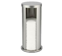 VBESTLIFE Soporte de Acero Inoxidable para Discos de Algodón Cosméticos, Dispensador Redondo Desmaquillante con Diseño de Apertura Lateral, Contenedor Multifuncional para Almacenamiento de
