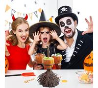 VBESTLIFE Soporte de Resina para Aperitivos de Calabaza, Cuencos de Halloween en Escoba con 3/6 Tazas para Servir Aperitivos, Decoración de Fiestas en Interiores y Exteriores (#1)