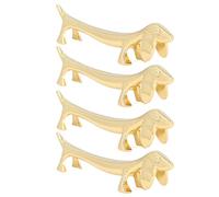 VBESTLIFE Soporte para Palillos de Aleación de Zinc, Diseño de Animales Dorados, Suave, Reutilizable para Cucharas y Tenedores, Lindo Perro Ciervo para el Hogar (Perra)