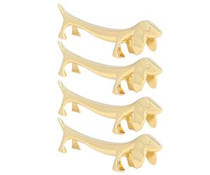 VBESTLIFE Soporte para Palillos de Aleación de Zinc, Diseño de Animales Dorados, Suave, Reutilizable para Cucharas y Tenedores, Lindo Perro Ciervo para el Hogar (Perra)
